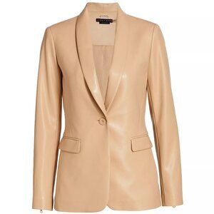 Alice + Olivia Tan Tailored Blazer with Shawl Collar